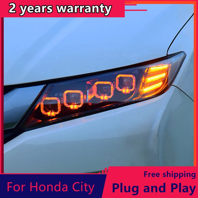 

For Honda City Headlight 2015-2019 For City ALL LED Headlights DRL LED Matrix Lens turn light For Honda City car accessories