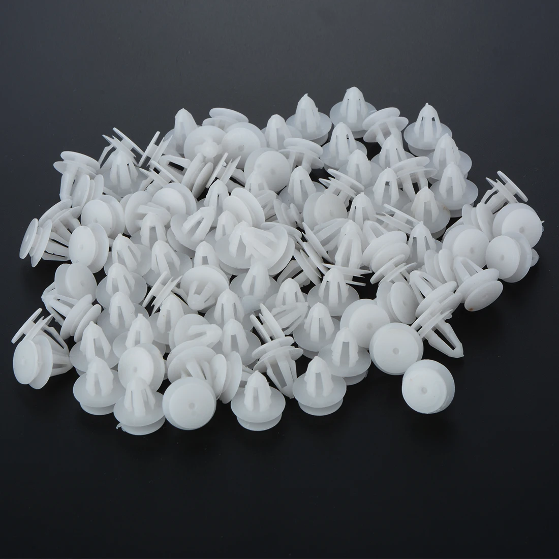 

White Auto Bumper Fastener Rivet Retainer Push Engine Cover Fender Car Door Trim Panel Plastic Clip Fasteners 8.3mm Hole 100PCS