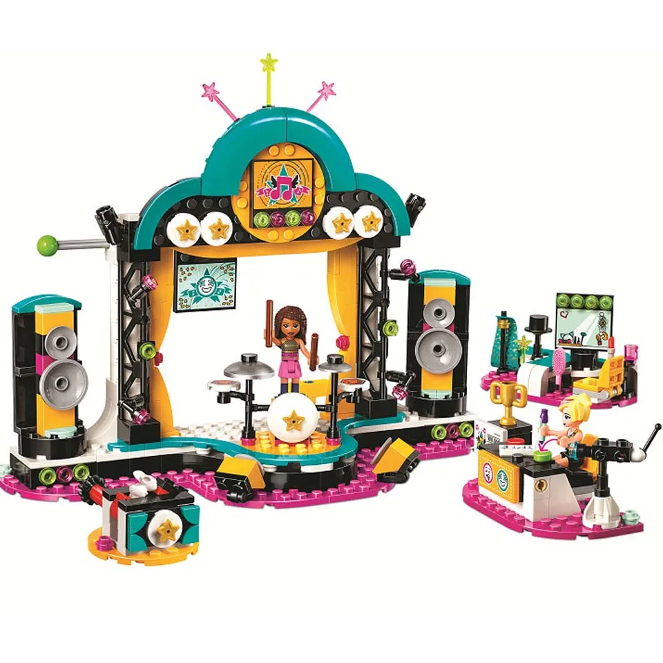 

Building Blocks Pop Star Show Stage 41105 Model Compatible legoinglys Figure Friends girl music Educational Toys Children