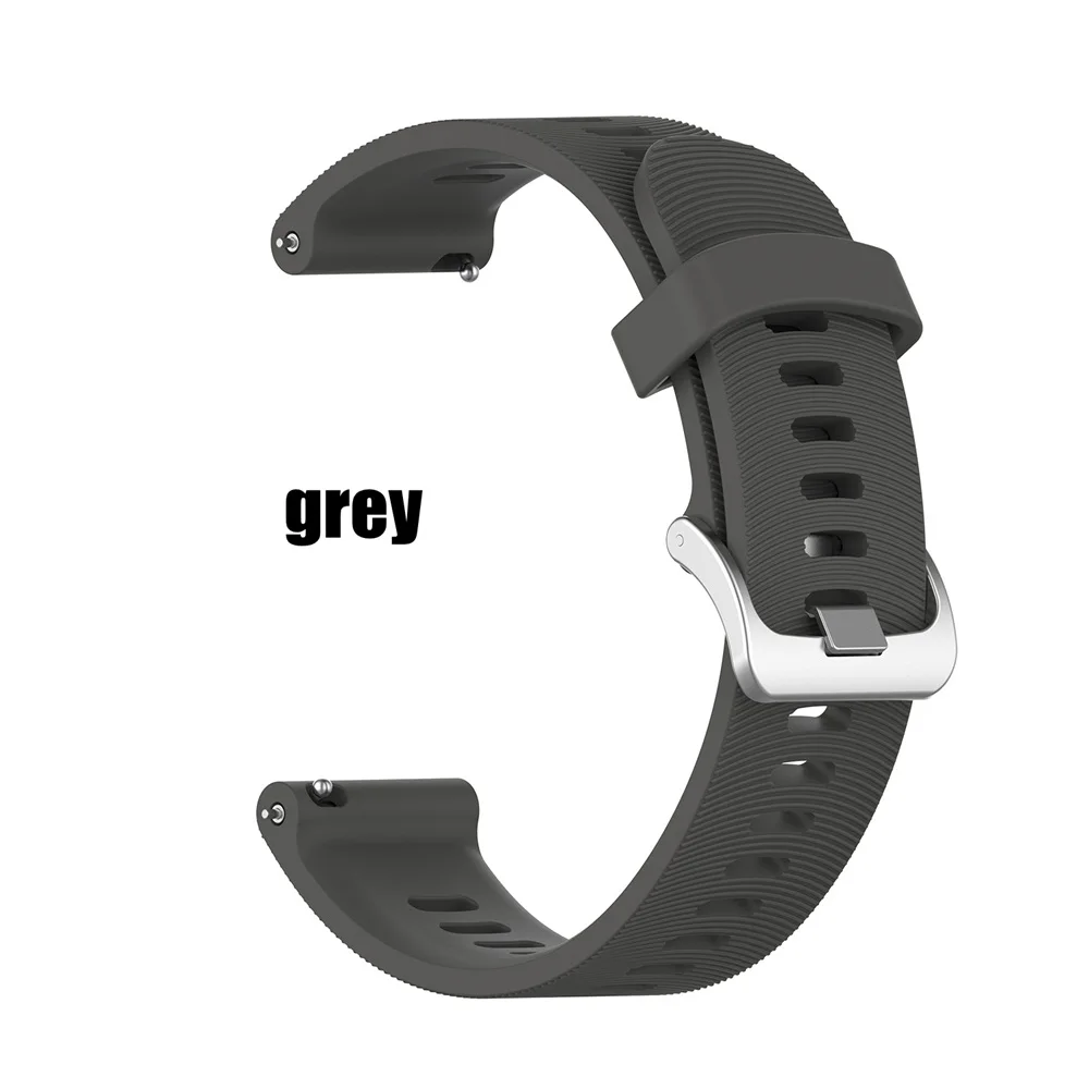 grey 20 мм спортивный силиконовый ремешок для Garmin Forerunner 245 245 м 645 Vivoactive 3 Смарт-часы цветной браслет LEZ - Цвет: grey