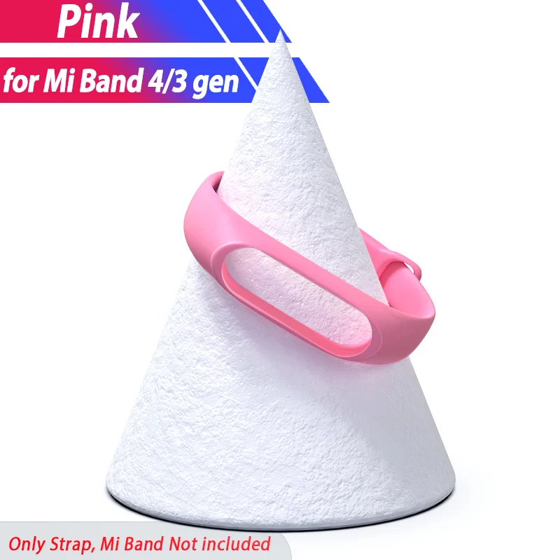 Pink Силиконовый ремешок для Xiaomi mi, браслет 4/3, силиконовый ремешок для часов, ремешок для Xiaomi mi, браслет 4 mi Band 4, ремень, браслет Correa - Цвет: Pink