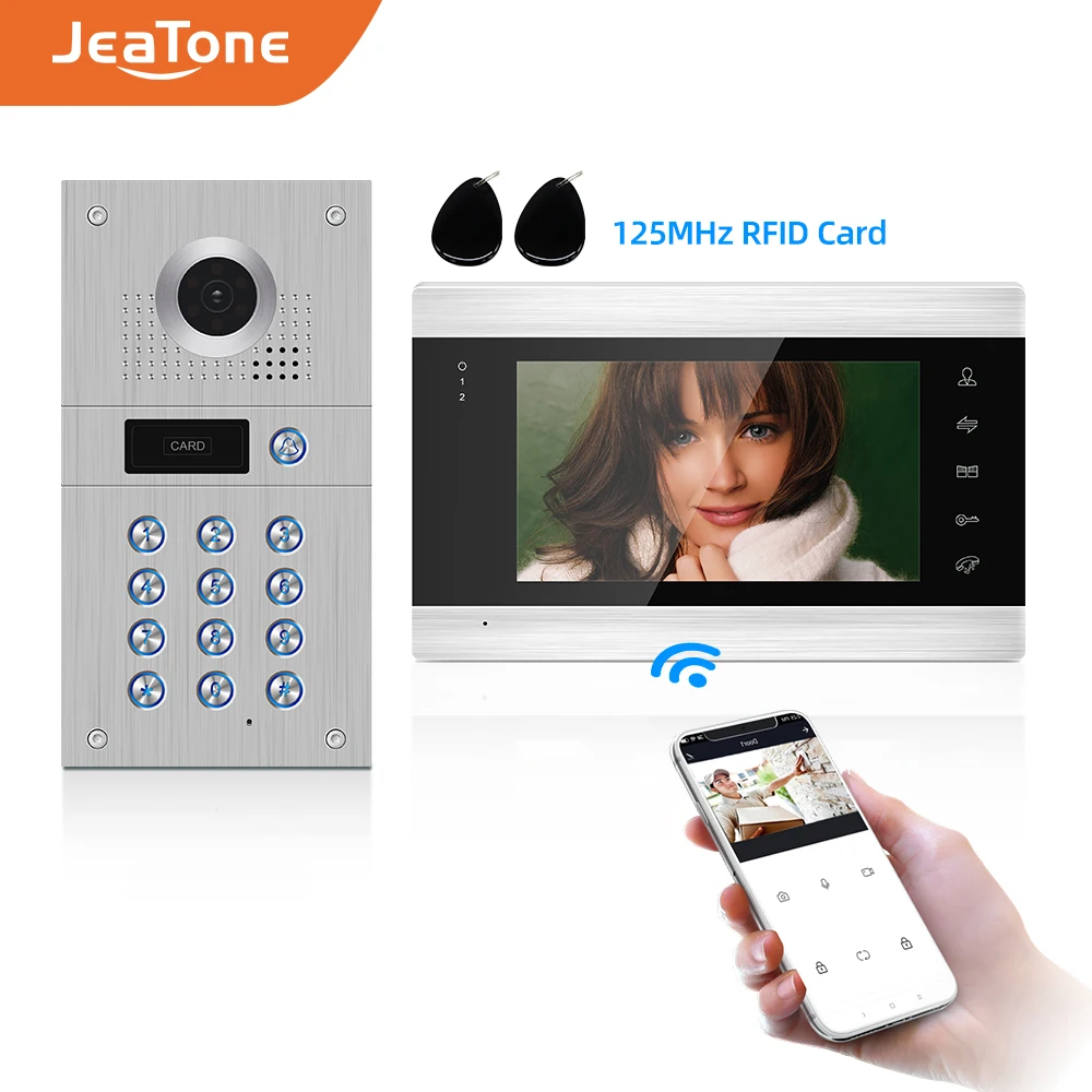 Jeatone 7 ''WIFI Smart Tuya видео домофон с 720P/AHD дверной звонок запись Поддержка iOS/Android