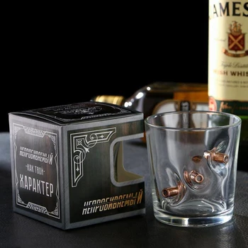 

Glass "Impenetrable", wood grain, 3 bullets, for whiskey, 250 ml 5208255