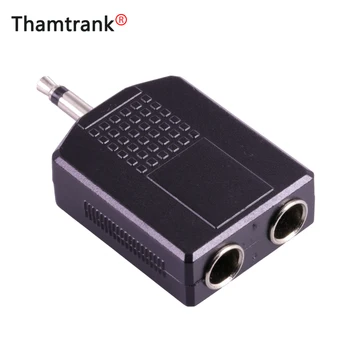 

10pcs/lot 3.5mm Mono Male Plug to Dual 6.35mm Mono Female Jack Audio Connector 3.5mm Plug to 6.35mm Socket Audio Adapter
