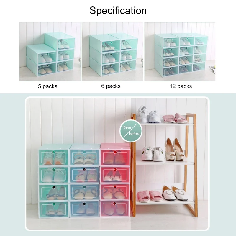 

HOT SALE Drawers Storage Shoe Boxes Stackable Floding Shoe Shoe Boxe Container Organizers