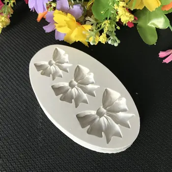 

New Style Silica Gel DIY Handmade Soap Mold Bakery Fondant Cake Mold Bow Flower Type Cake Rim Mould