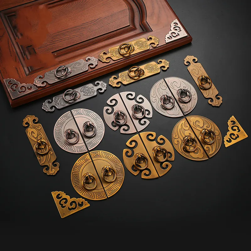Antique Bronze Alças do Armário Estilo Chinês Vintage Gaveta Botões Armário Porta Knocker Móveis Hardware Pcs