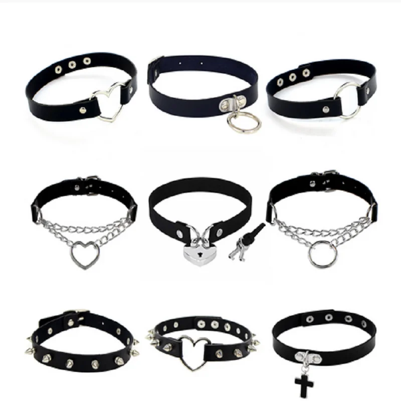 Punk Collar Choker Vintage Punk Goth Studded Rivet Pu Leather