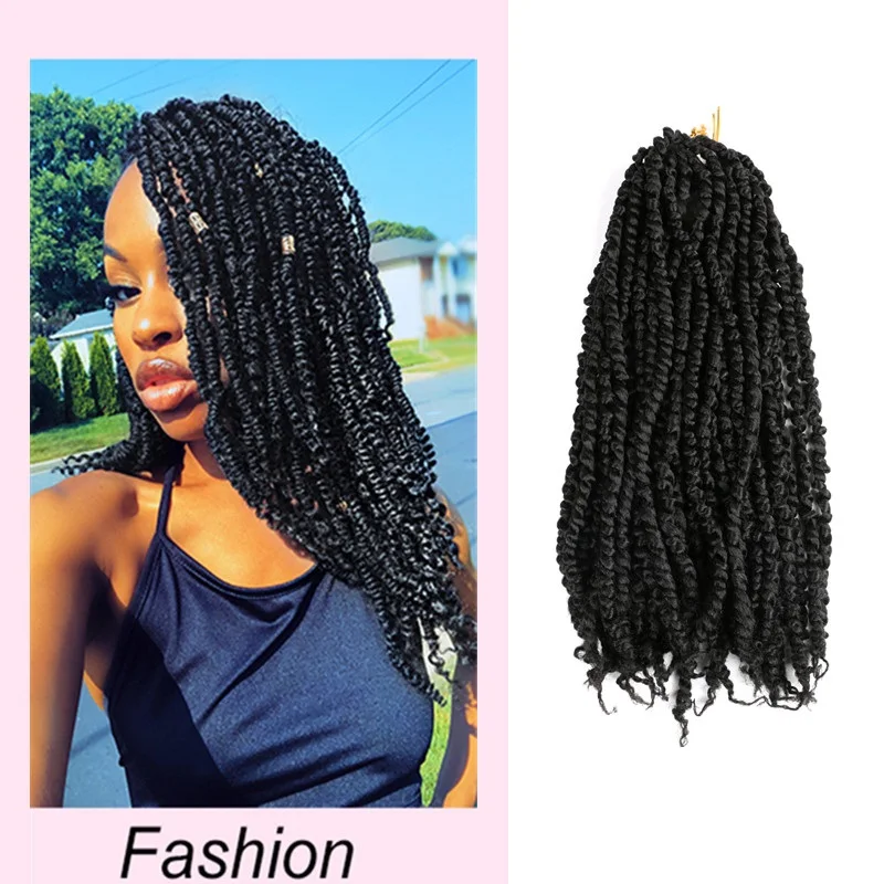 

Pre Twisted Passion Twist Hair 18inch Long Ombre Crochet Braiding Hair Extensions Soft Natural Synthetic Braids for Black Women