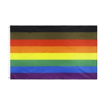

90*150Cm Philadelphia Phily Gay Pride Flag Of Rainbow For Decoration