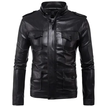 

2019 Leather Jacket Men Top Quality Coats New Casual Male Hooded Motorcycle Leather Jacket Men Slim Fit Mens Jackets And Coats