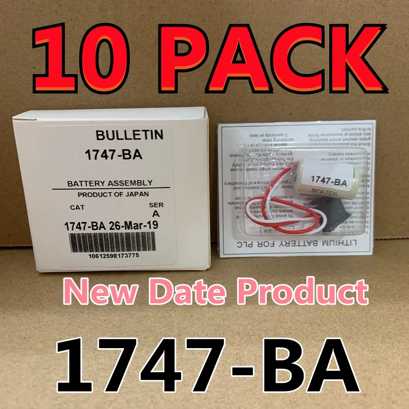 

(NEW DATE) 10 PACK Original1747-BA 3V 1000mAh CNC PLC Lithium Battery With Plug CR14250SE