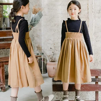 

Teen Girls Clothing Set Kids Clothes Long Sleeve Shirt Overall Dress Suit Children Costume 2020 Autumn New School Girls Outfits