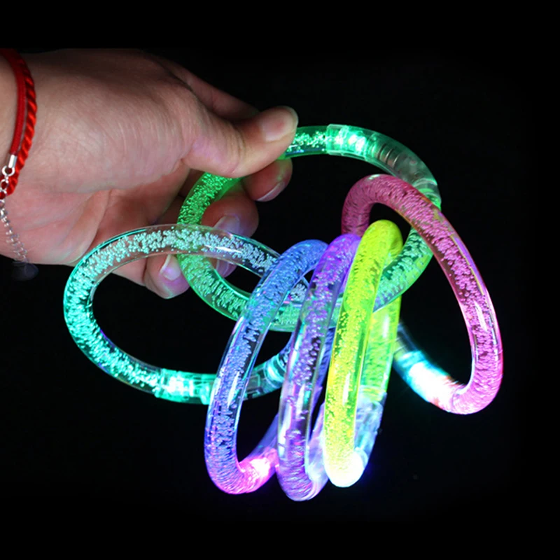 50pcs Flash Dance Bracelets Wristbands LED Flashing Wrist Glow In The Dark  for Halloween Gift pulseras luminosas fluorescentes