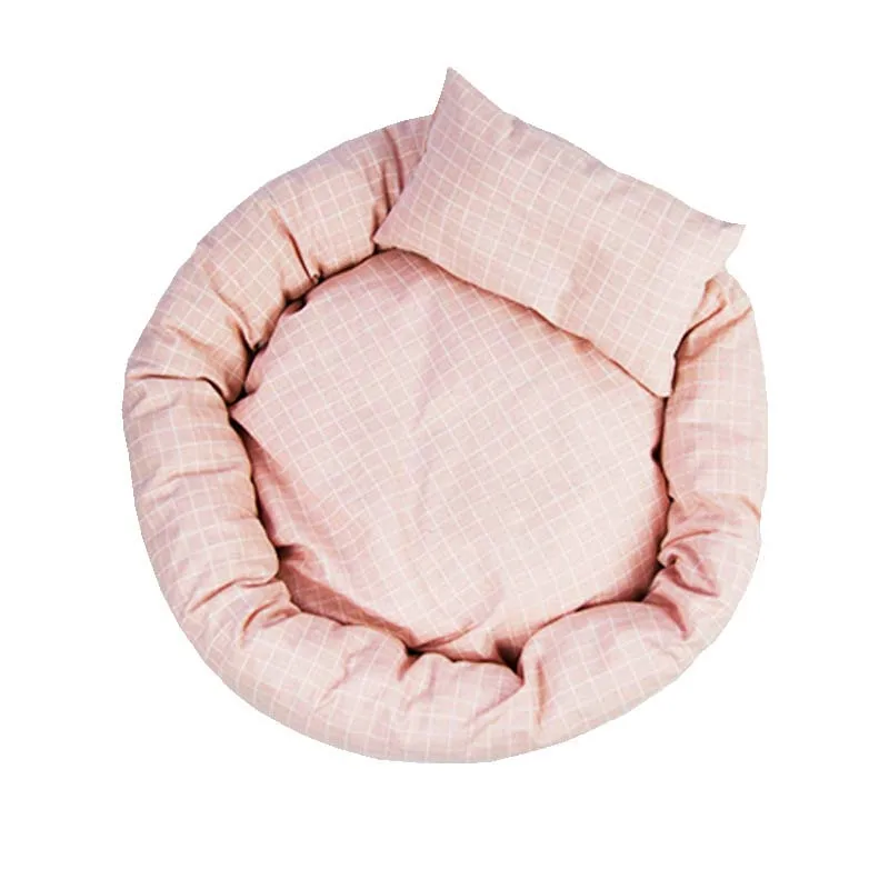 pink Мягкая теплая кровать для кошки матрас с подушкой Питомник Для Собак Коврики мелкие принадлежности для домашних животных диван для маленьких и крупных собак кошка яйцо брезент кровать - Цвет: pink