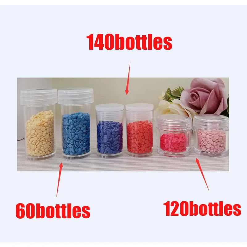 5D Diamond Painting Accessories Storage Box 15/30/60/120/140 Slot Beads Bottles Container Jar Zipper Case for DIY Diamand Painti