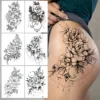Pendant Flower Temporary Tattoos For Women Adult Fake Jewelry Tattoo Sticker Peony Black Henna Moon Large Thigh Tatoo Waterproof 1