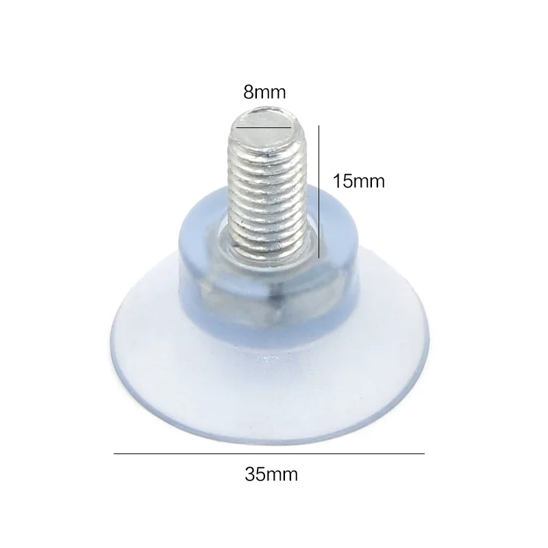 33mm Diameter Rubber Strong Suction Cup with M8 Screw for Glass Table Top 30Pcs 