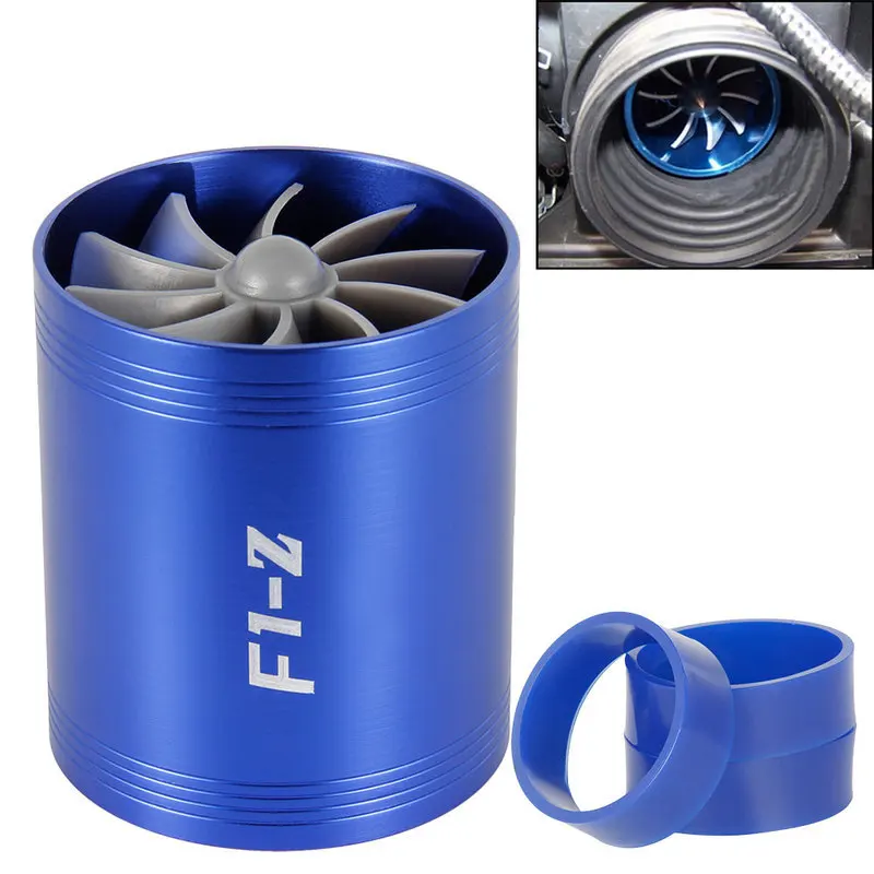 Car Turbine Supercharger F1 Z Turbo Charger Single Double Air <br />Filter Intake Fan Fuel Gas Saver Kit Auto Replacement Part-in Air <br />Intakes from Automobiles