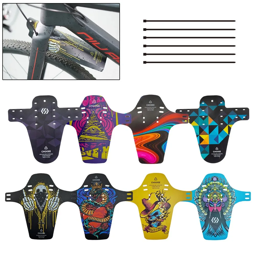 Ультратонкий велосипедный брызговик с кабельными стяжками передний для