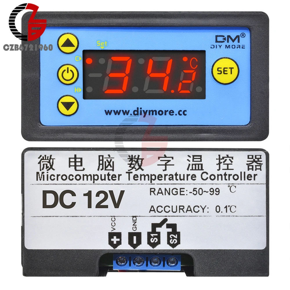 W3231 цифровой регулятор температуры Термостат DC 12 В автомобильный инкубатор холодильник термометр нагрев регулятор охлаждения красный светодиодный