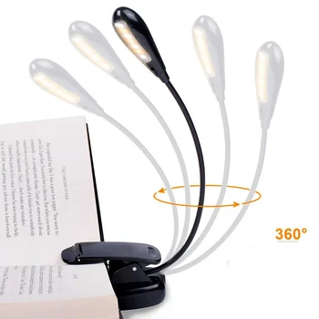 

Mini Clip On Reading Book Light USB Quick Recharge 4000K 7 LED Lamp _WK