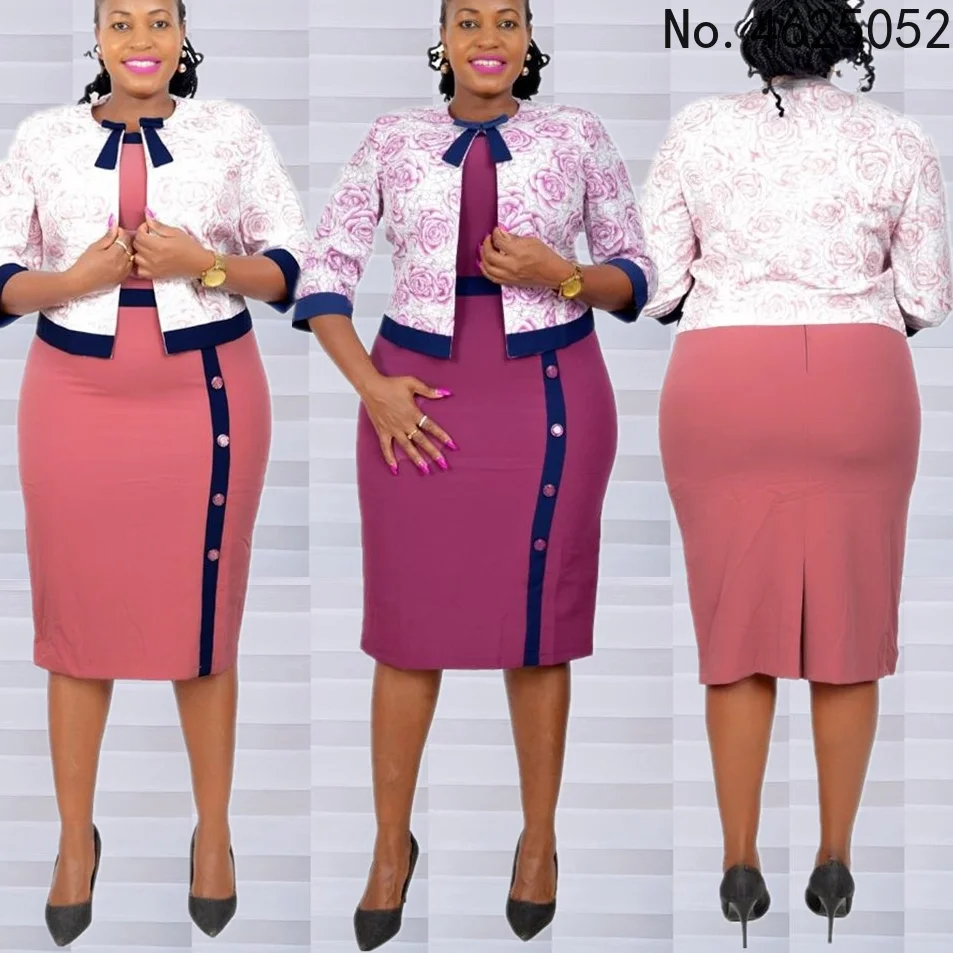

5XL 6XL dress Two Piece Set Women Coat+ Bodycon Dress Sets Clothes African Dresses for Women 2021 Autumn Vestidos Robe Femme