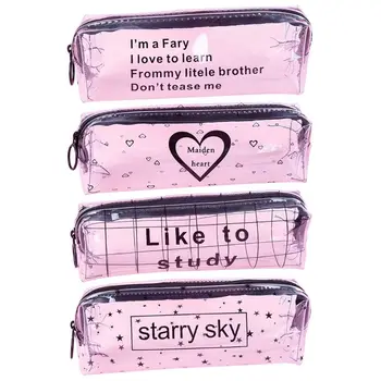 

Starry Sky Heart Pencil Case Cute Transparent Pencil Box School Stationery Q6PA
