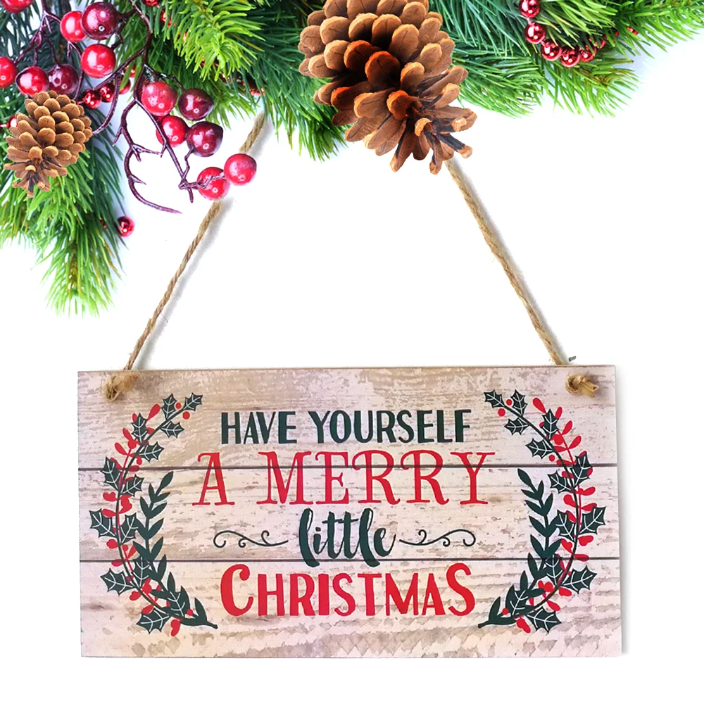 

Wooden Wall Dooor Sign Have Yourself a Merry Little Christmas Wood Plank Design Hanging Sign Holiday Door Decoration