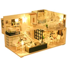 

CUTEBEE DIY Dollhouse Kit Wooden Doll Houses Miniature Doll House Furniture Kit Casa Music Led Toys for Children Birthday Gift