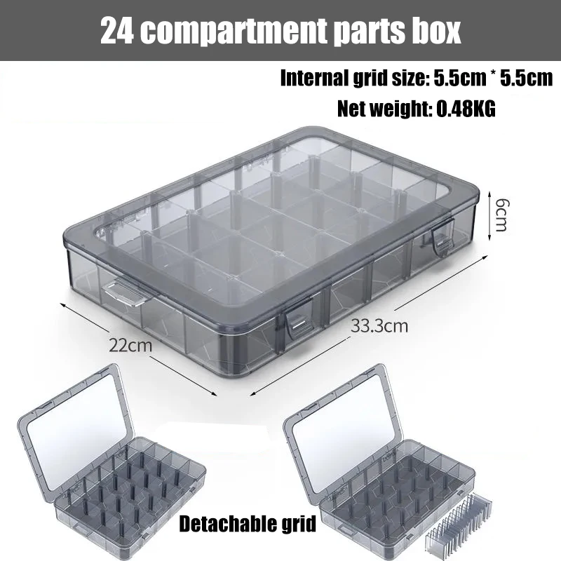 Organizer 9-24 Grids Adjustable Storage Container Compartment Plastic Storage Box Component Screw Holder Case Display Container tool chest with tools Tool Storage Items