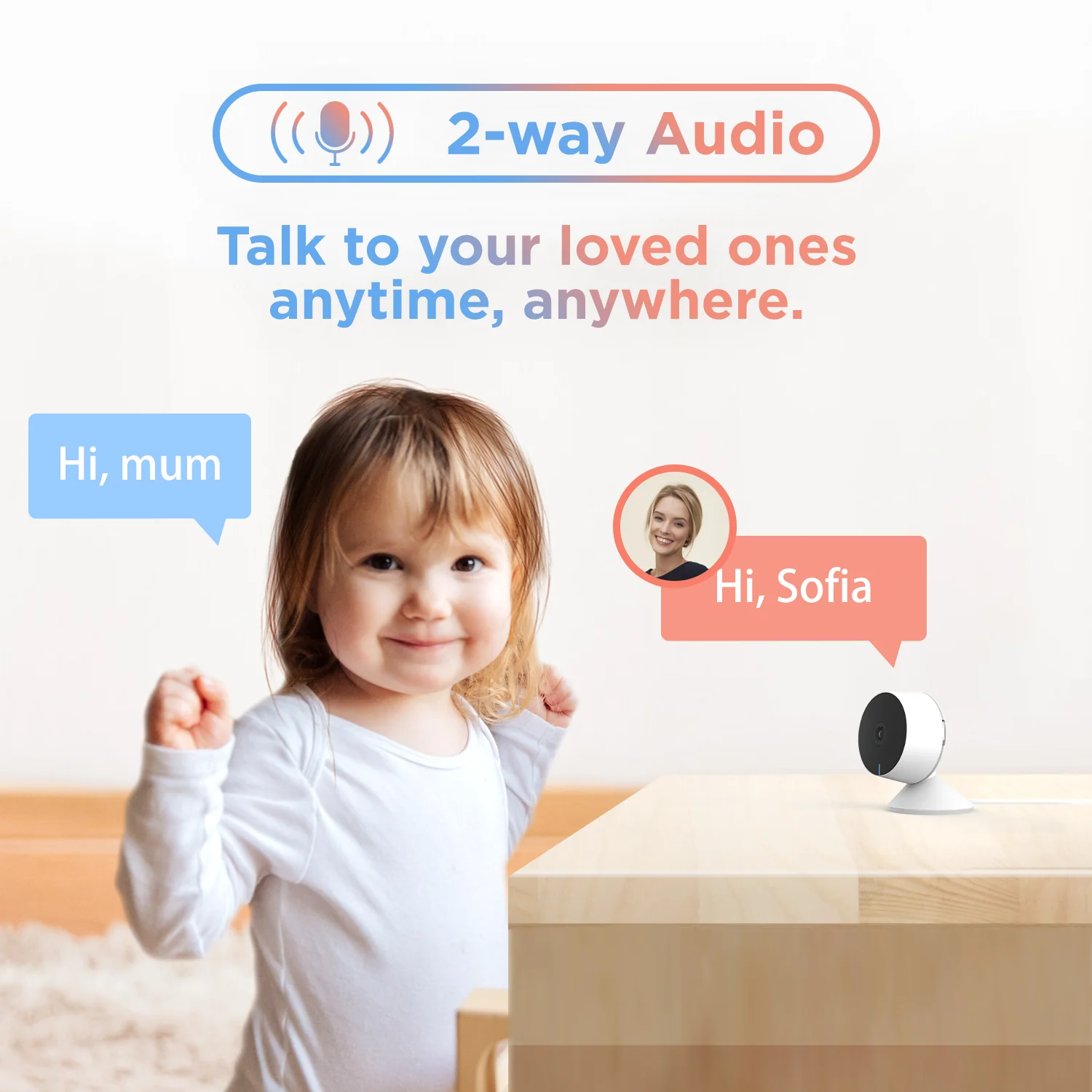 Laxihub IP Camera Indoor Wi-Fi Surveillance Camera Baby Monitor 720P 1080P 2K Mini Cam Home Security Webcam Motion Detection