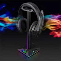 TH630 RGB Headphone Stand With 3.5Mm Aux And 2 USB Ports Earphone Holder For Gamers Gaming Pc Accessories Bracket
