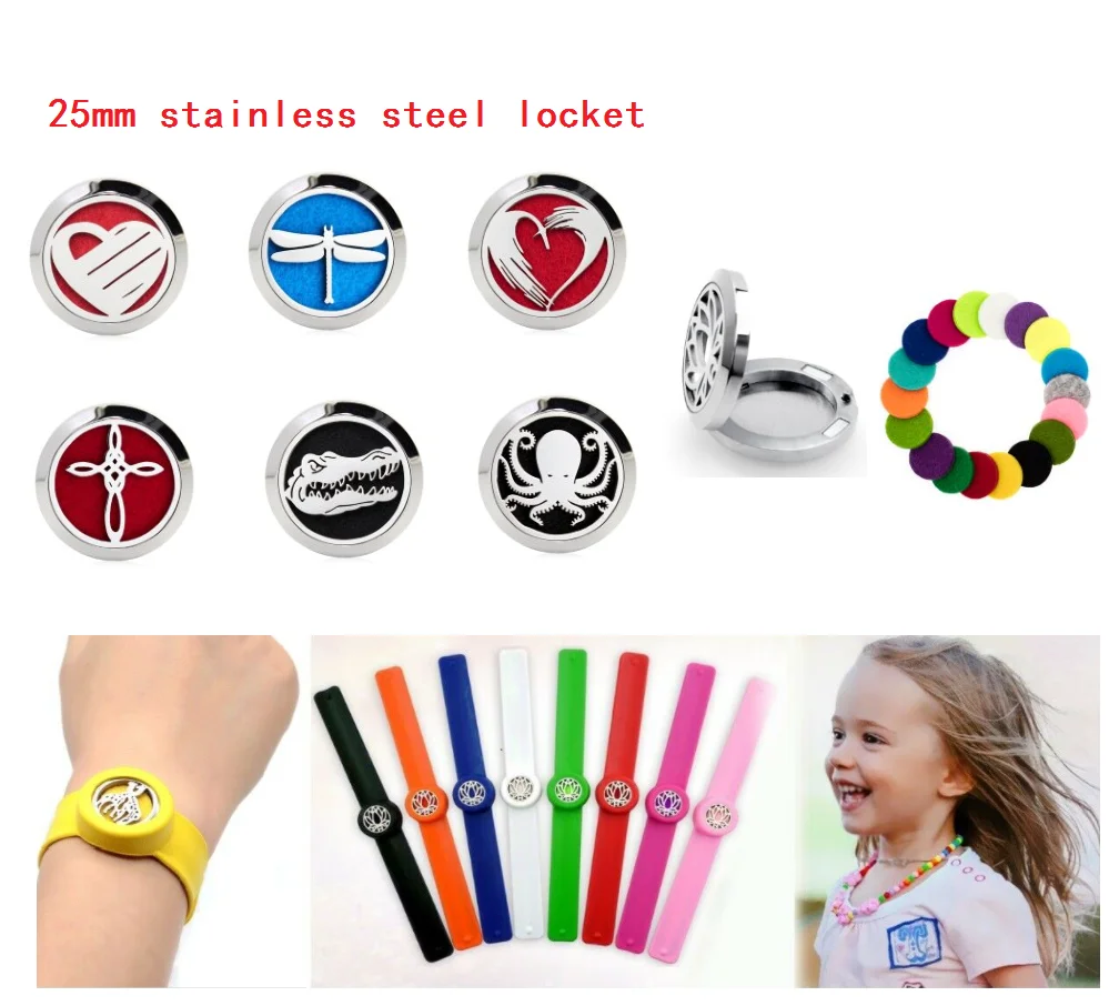 Kids Adjustable Mosquito Repellent Bangle 316L stainless steel Essential Oil Magnet Diffuser Bracelet Children Silicone | Украшения и