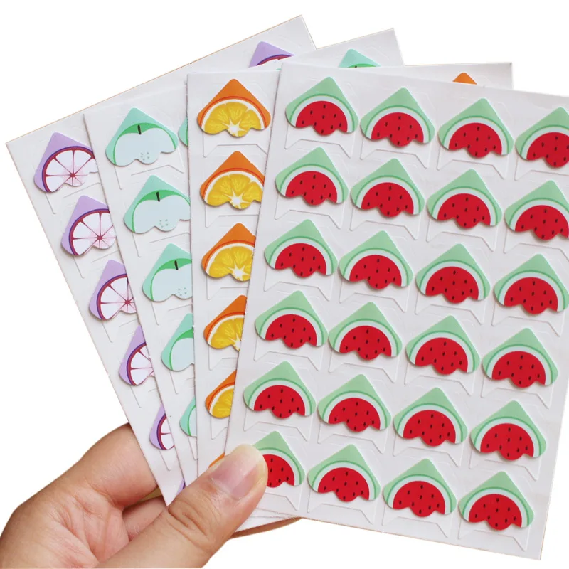 

5 Sheet of 120pcs DIY Album Corner Sticker Fruit Stickers Scrapbooking Protect Photo Sticker Albums Frame Decoration