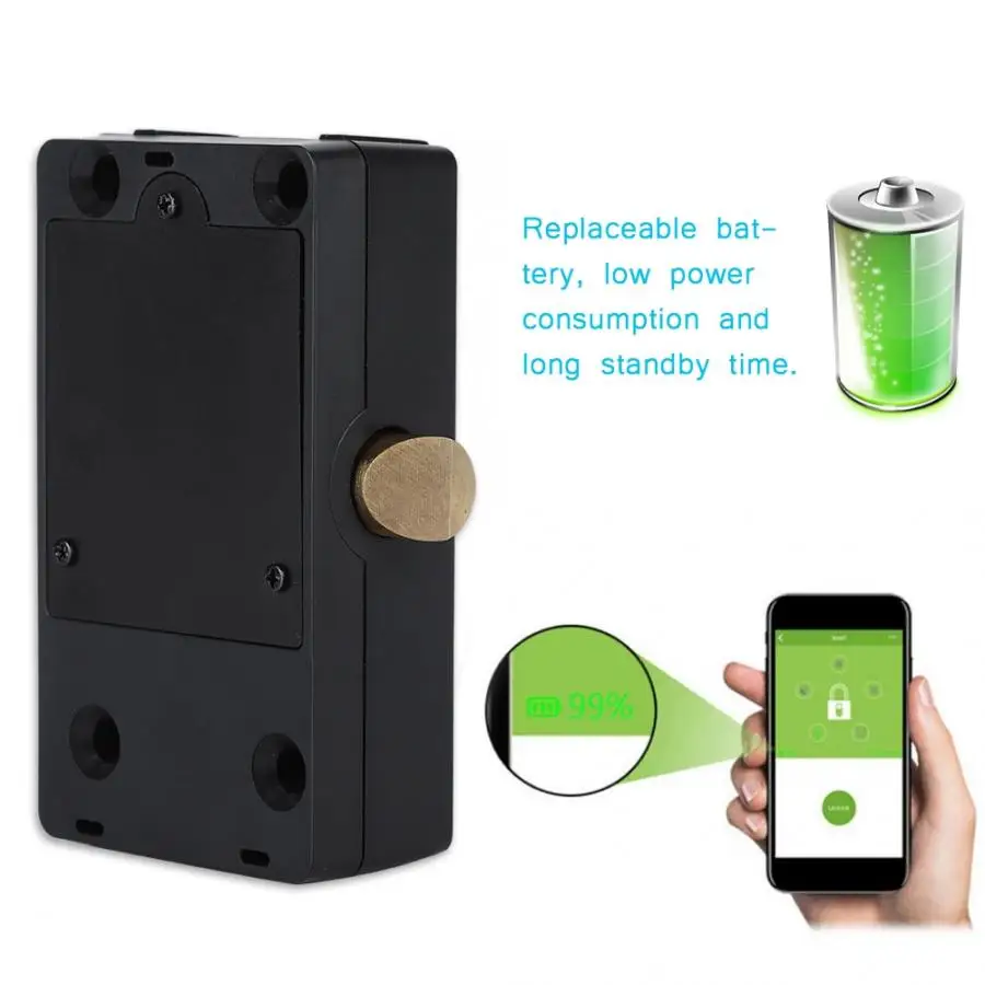 

Smart Bluetooth Cabinet Drawer Lock Unmanned Container Lock No mechanical Key With English Manual On Sale HOT