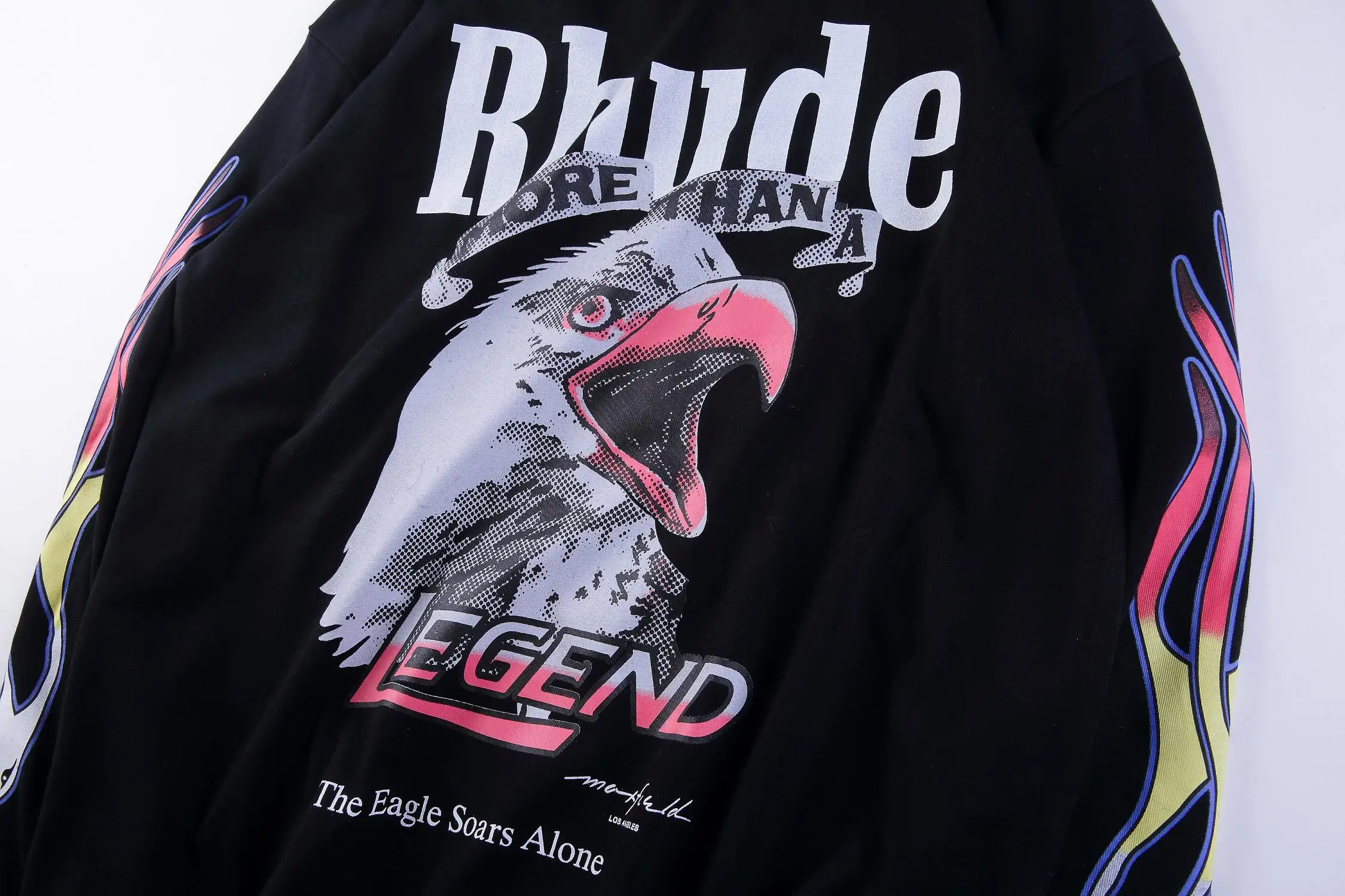 RHUDE толстовки для мужчин женщин оверсайз Орел пирнт 1:1 высокое качество с длинным рукавом RHUDE X Maxfield Толстовка La RHUDE толстовки