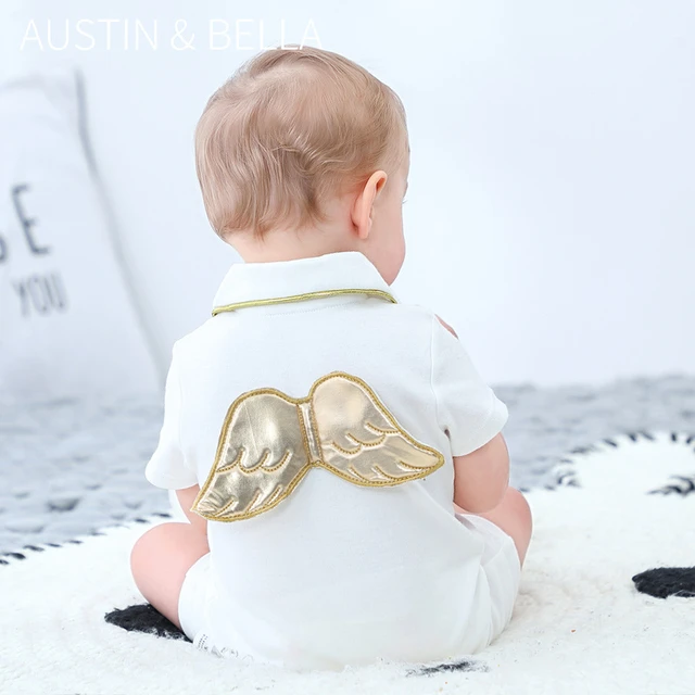 New Autumn Clothes Baby Girl Boy Romper Round Collar Long Sleeves Blue  White Pink Grey Wing Jumpsuit Newborn Clothes E6780 - AliExpress