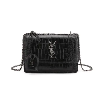 

Women's bag 2019 new foreign stone pattern chain small square bag fashion shoulder PU leather crossbody bag