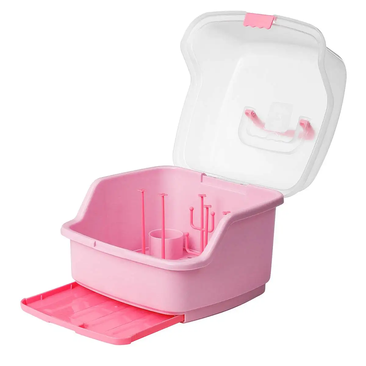  Portable Baby Bottle Rack Storage Box Organizer Dust Proof Drying Shelf Box Baby Milk Feeding Bottl