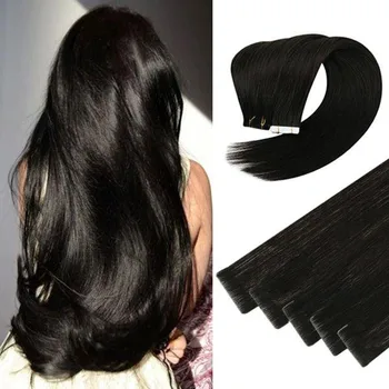 

【New】Ugeat Double Drawn Tape In Remy Human Hair Extensions Black #1B Invisible Skin Weft Hair Natural Rejection Hair 2.5g/piece