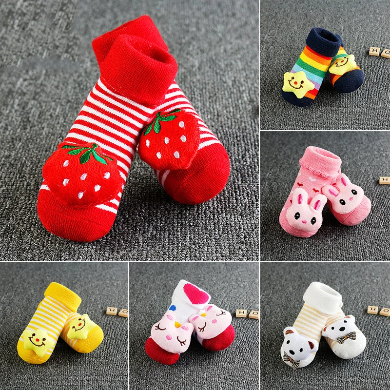 

Baby Socks Newborns Men And Women Cartoon Modeling Socks Spring And Autumn 0-369 Month Baby Anti-slip Relent Socks