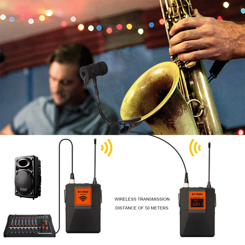 Uhf Saxophone wireless microphone clip-on