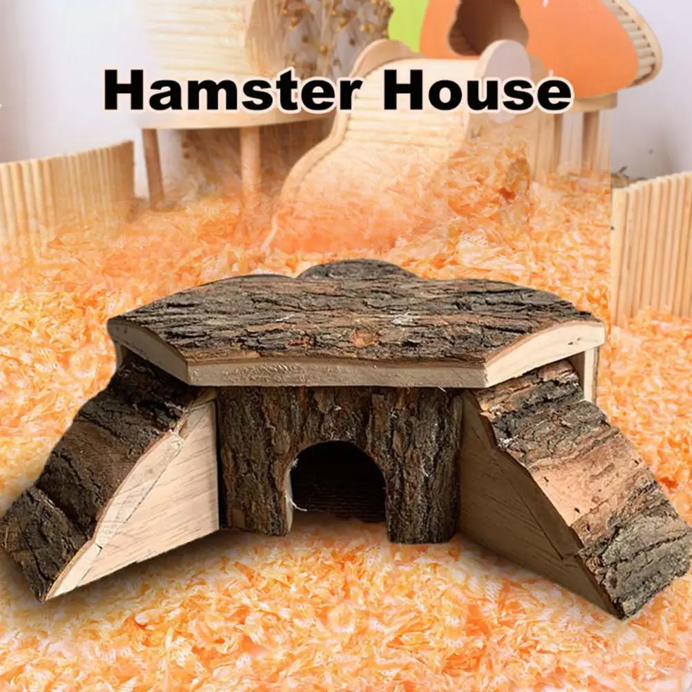 Universal hamster villa house log nest toy Hamster House Double Ladders Stable Wood Sturdy Pet Sleeping Cabin Parrot Cages toys | Дом и сад