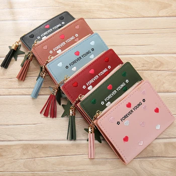 

New Leather Women Wallet Zipper Small Slim Coin Pocket Purse Women Wallets Cards Holders High Quality Wallets Designer Purse