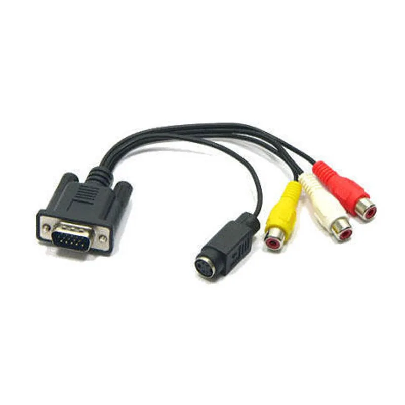 VGA SVGA к S Video 3 RCA AV ТВ выход кабель адаптер конвертер для ПК компьютер ноутбук OC