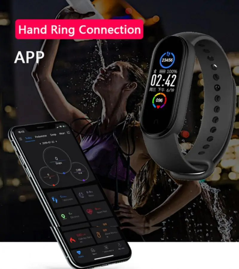 M5 Smart Watches Smart Band Sport Fitness Tracker Pedometer Heart Rate Blood Pressure Monitor Bracelet For Men Women 2022
