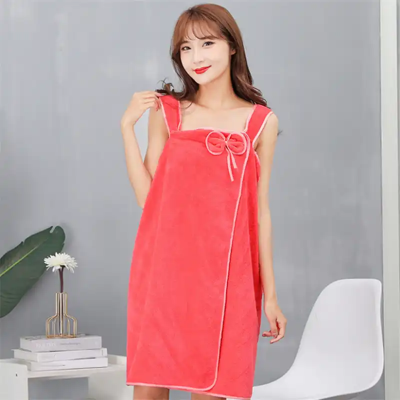 バスタオルワンピース岬浴衣ビーチ水泳ホーム風呂スカート乾燥体吸収アンチスリップ バスタオル Aliexpress