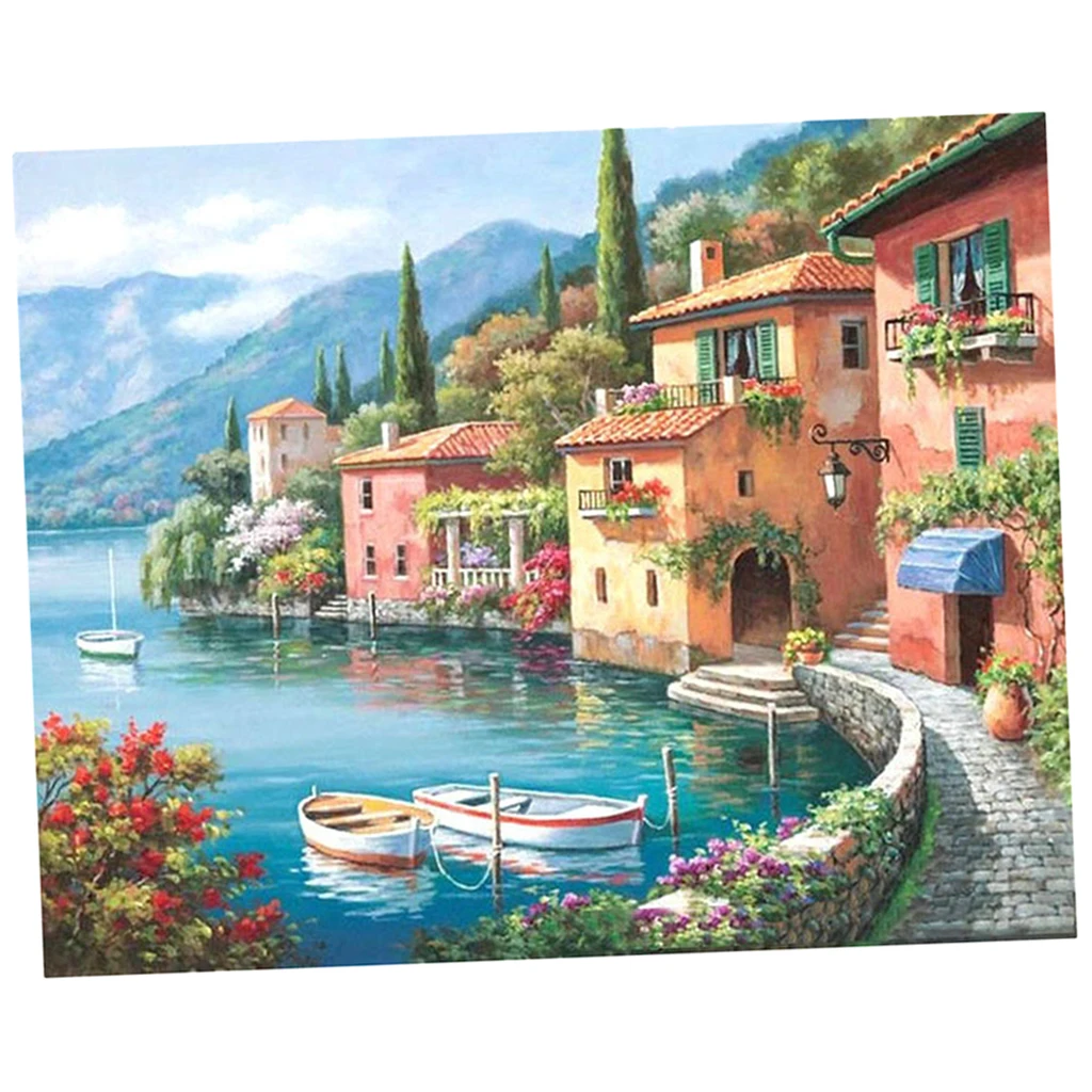 Landscape Oil Painting By Numbers Kits Crafts Artwork Decoration