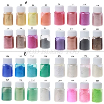 

16 Colors 10g Resin Colorant Powder Mica Pearlescent Pigments Kit Resin Dye Epoxy Resin DIY Color Toning Jewelry Making